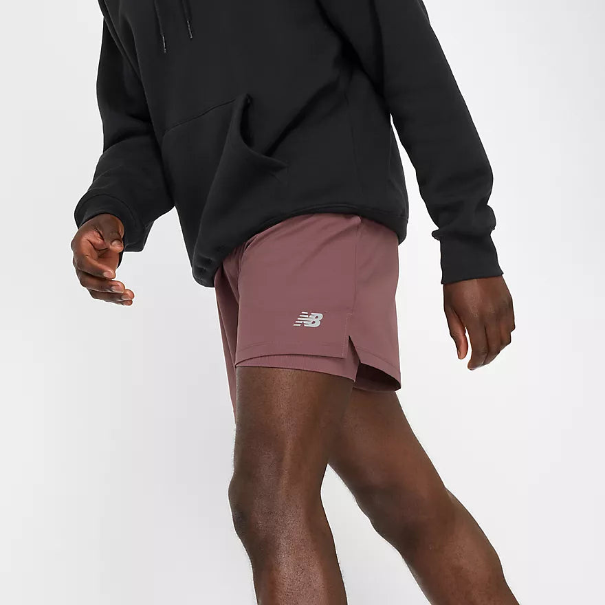 New Balance AC Lined Short 5 - Licorice - MEN (MS41290)